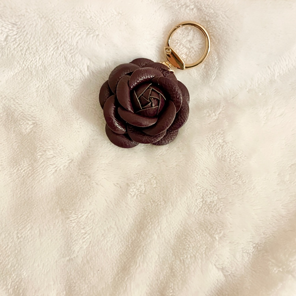 Chic Plum leather bag charm